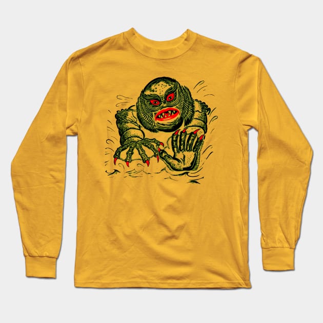 Vintage Halloween lagoon monster Long Sleeve T-Shirt by UnlovelyFrankenstein